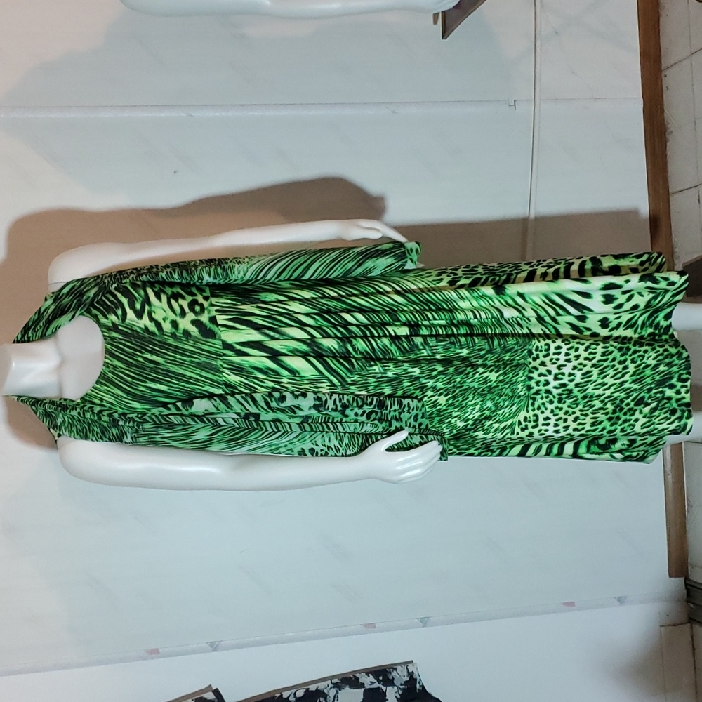 Wild! Green animal print maxi dress